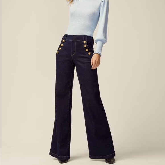 Autres Filles Denim - Autres Filles Women's Flare Jeans - dark blue military inspired